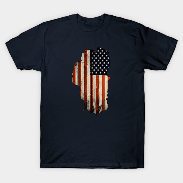 American flag Lake Tahoe T-Shirt by RetroRaider